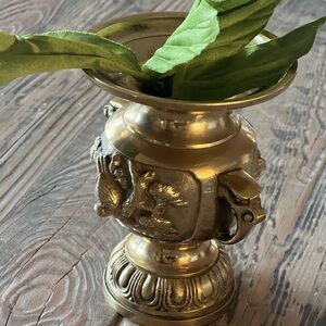 Brass Vase with Intricate Design